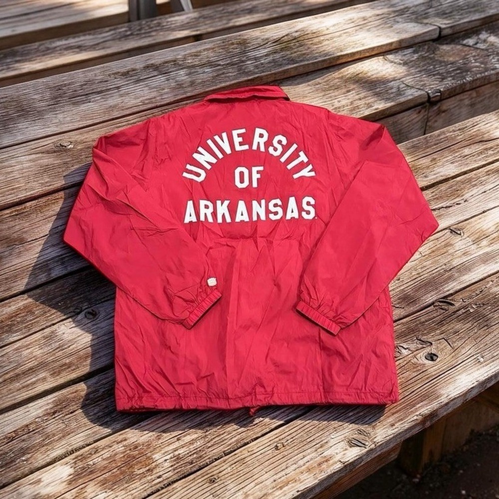 Homefield Arkansas Razorbacks Retro Coaches Jacket Red Vintage Logo Size M NWOT